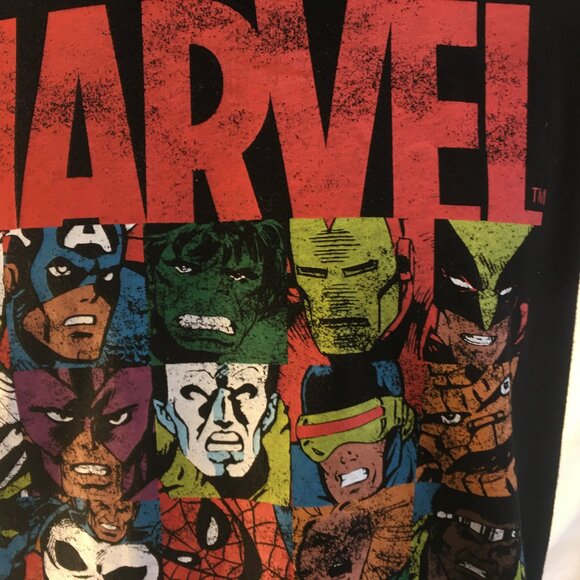 Marvel Comics T-Shirt Main Characters in the Marvel Universe Size Med Black - Picture 8 of 14